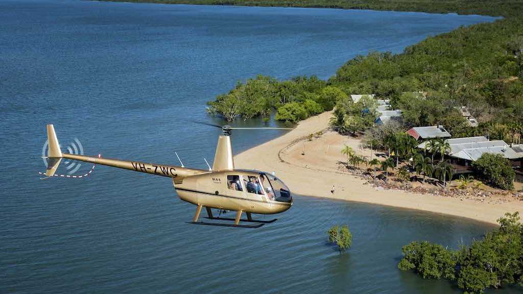 Aerial view of Crab Claw Island- Heli Pub Crawl Darwin V8 Supercars